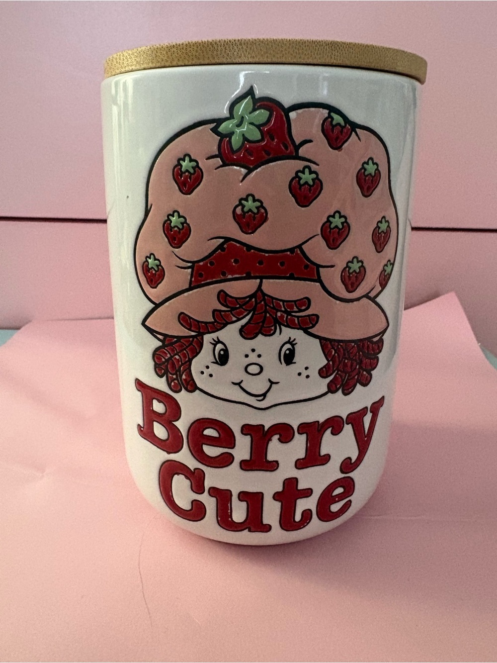 Berry Cute Strawberry Shortcake Ceramic Canister.